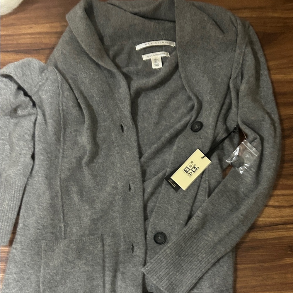 Max Studio Charcoal Cardigan Sweater - Picture 6 of 6